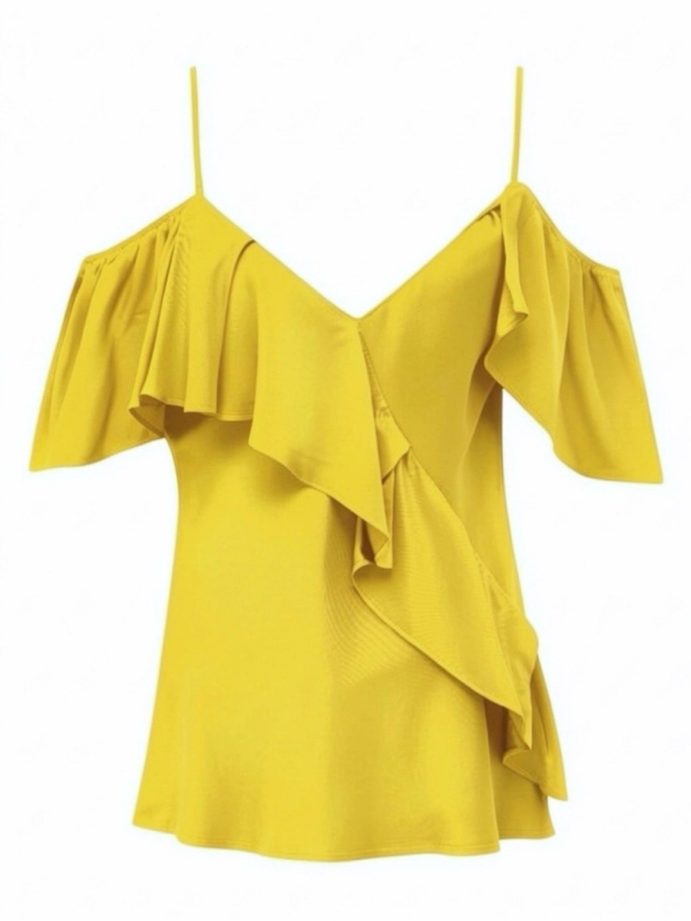 Gold Hawk Silk Victorian Ruffle Cami (yellow)